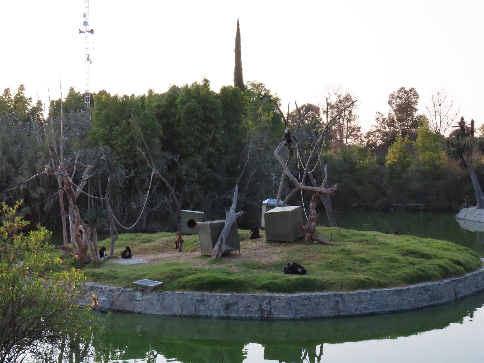 El estanque del parque, con sus esculturas
