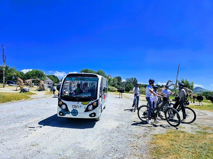 Las bicis y el transporte de apoyo, bajo el cielo abierto